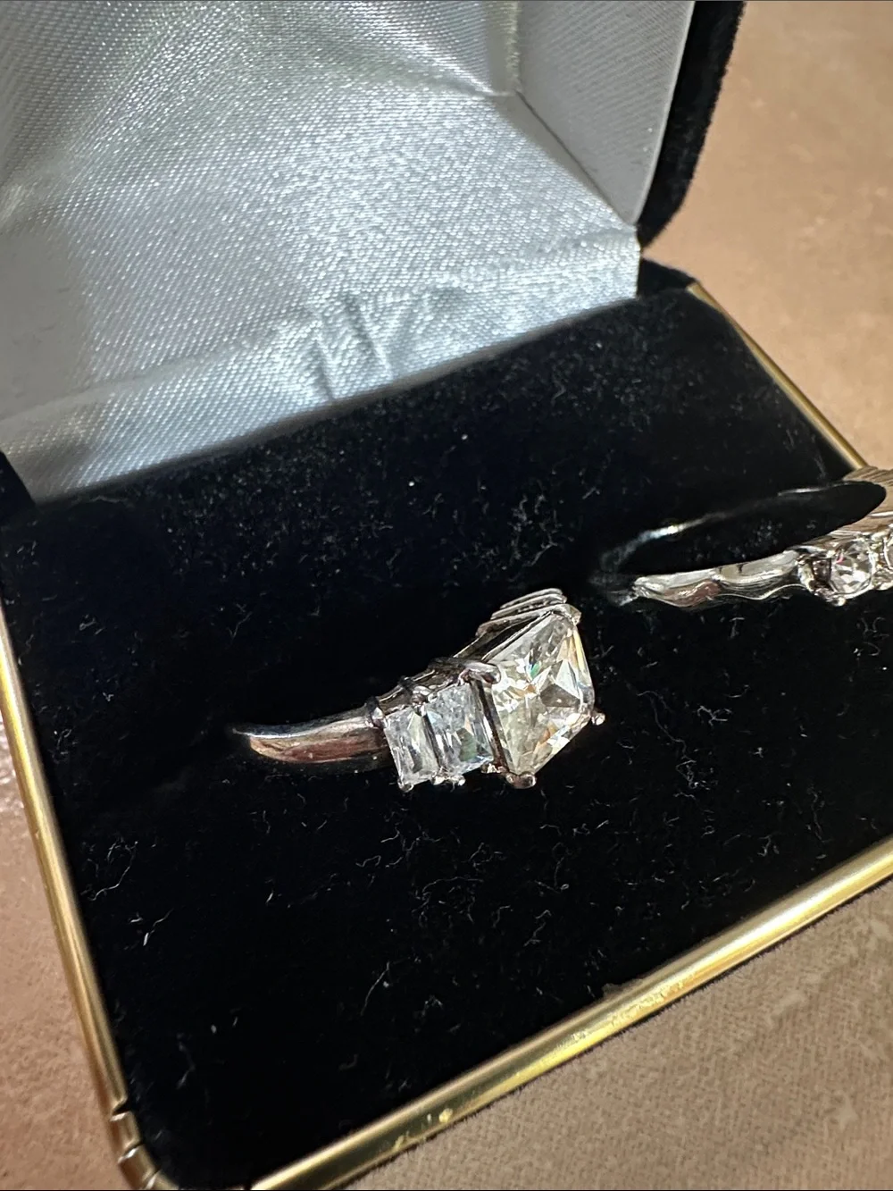 Sterling Silver Cubic Zirconia Bridal Ring Set
